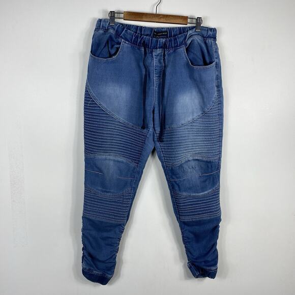 Traffic Jeans Wear Plus Size 2X Moto Jogger Style Skinny Jeans Blue - Picture 1 of 5